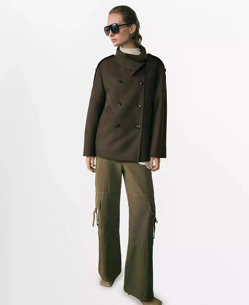 Mango Women's Double-Breasted Wool Coat 1