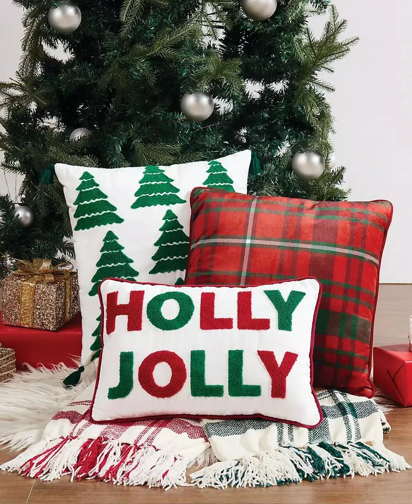 Truly Soft Red Plaid Decorative Pillow, 18" x 18" 4