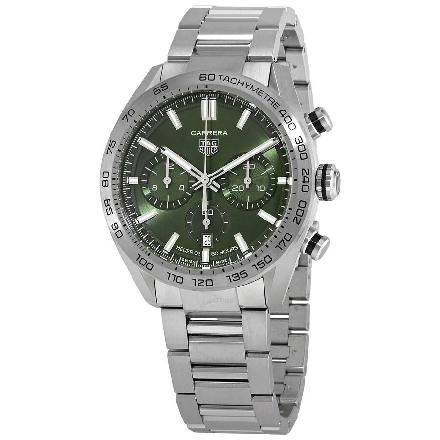 Tag Heuer Carrera Chronograph Automatic Green Dial Men's Watch CBN2A10.BA0643 1