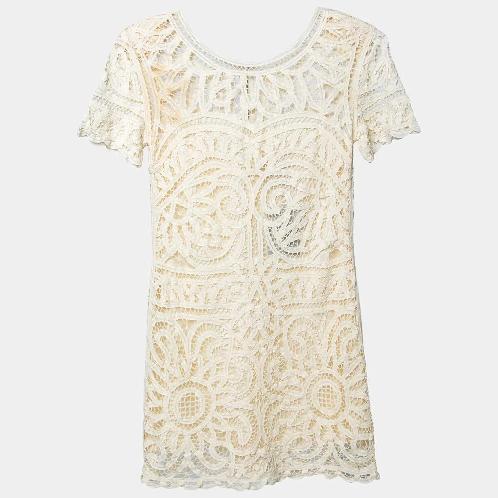 Sea Sea Cream Battenburg Lace Shift Dress XS 1