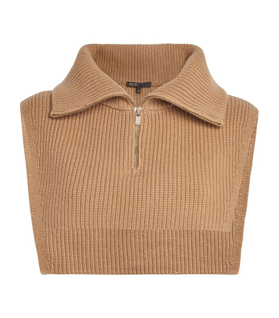 Maje Wool-Cashmere Zip-Up Neck Warmer 1