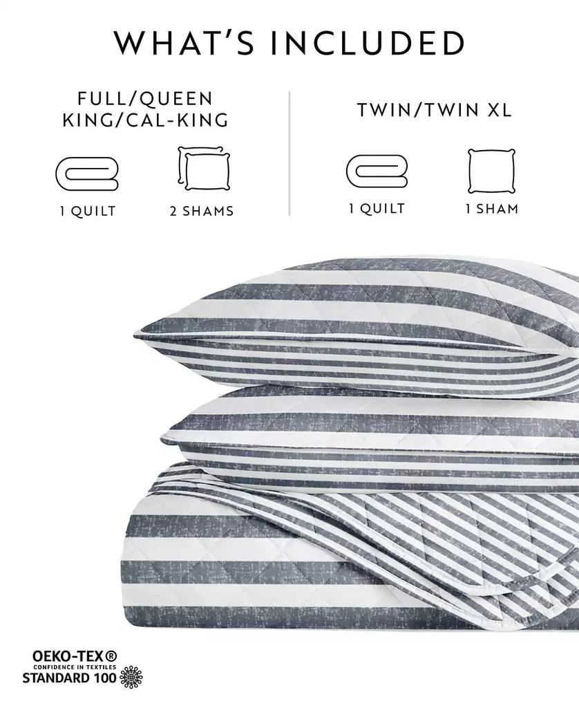 IENJOY HOME Classic Stripe Reversible 2-Pc. Quilt Set 7