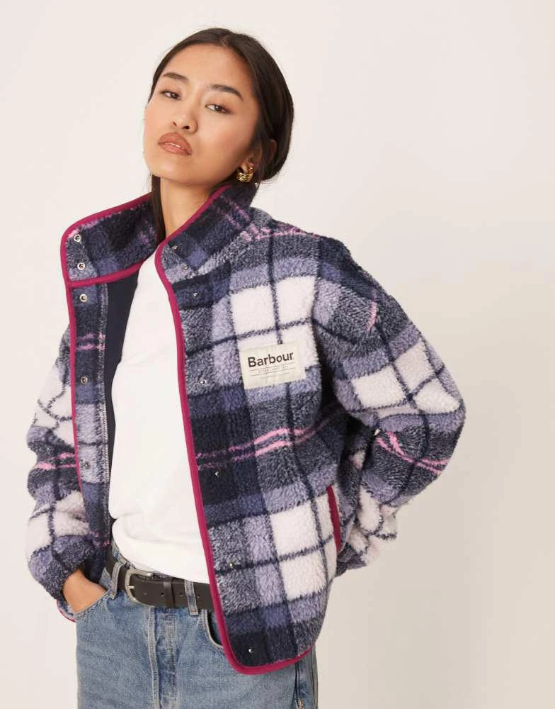 Barbour Barbour X ASOS exclusive tartan print fleece in pink/navy 1