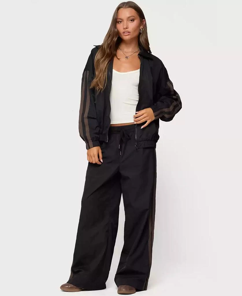 Edikted Womens Kieran Stripey Nylon Track Pants 3