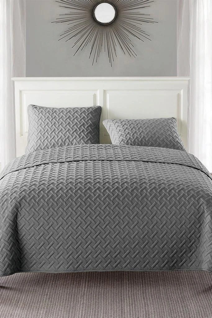VCNY Home Nina Embossed Basketweave Quilt Set - Twin 3