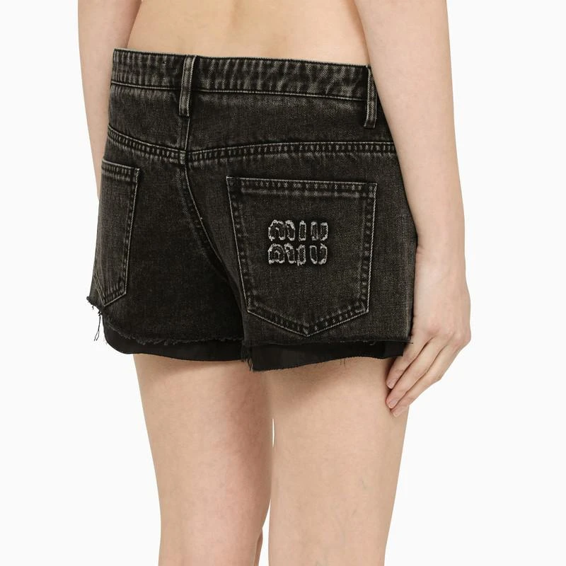 Miu Miu Black denim shorts 5