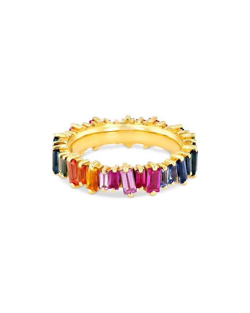 Suzanne Kalan 18K Yellow Gold Rainbow Sapphire Baguette Band 1