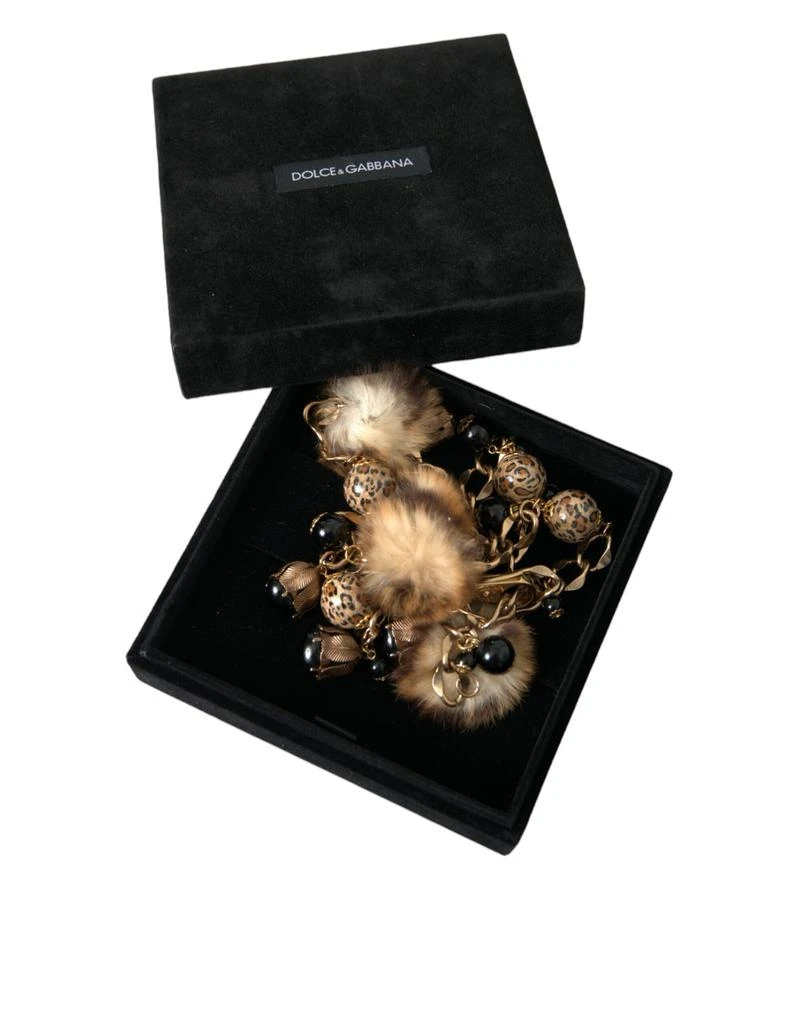 Dolce & Gabbana Dolce & Gabbana Gold Brass Leopard Fur Pearl Collier Chain Belt 8