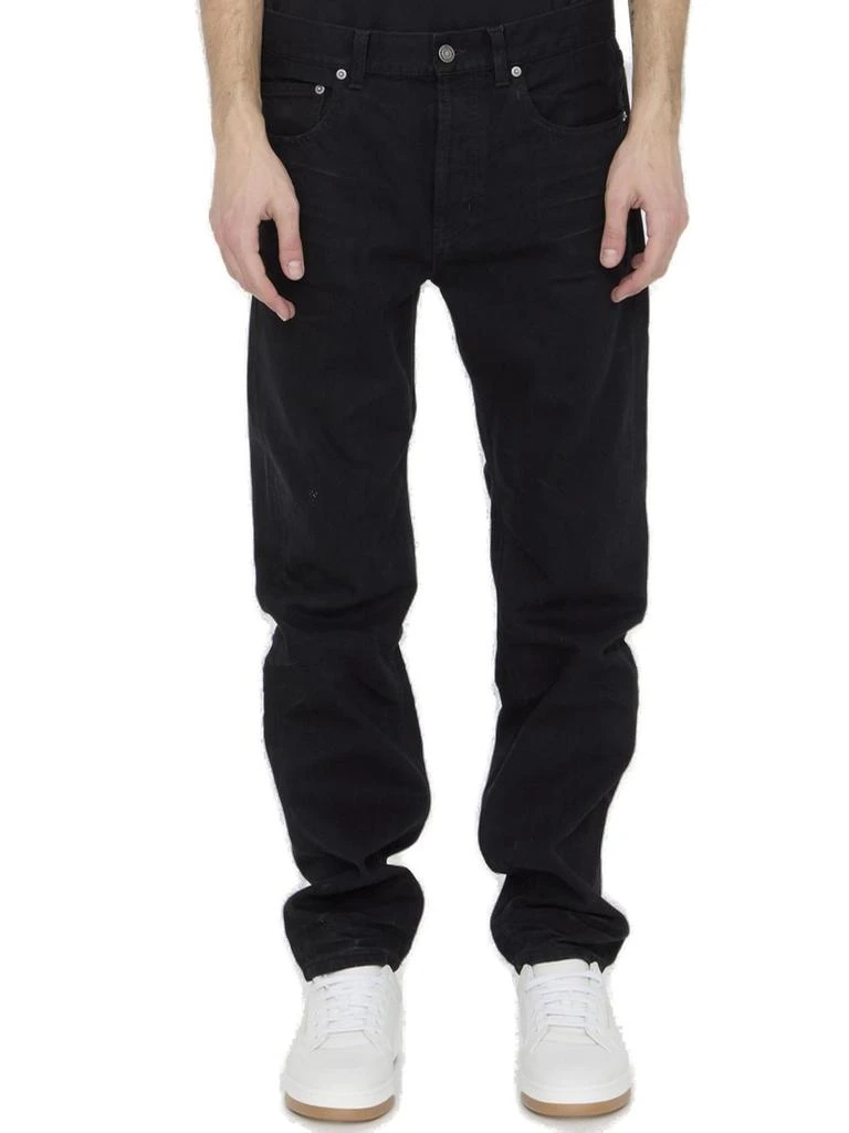 Saint Laurent Saint Laurent Button Detailed Straight Leg Jeans 1