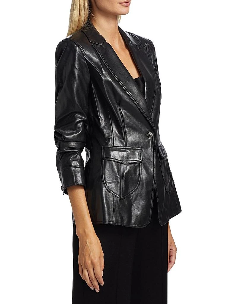Cinq à Sept Louisa Vegan Leather Scrunched Jacket 4