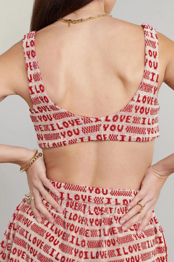 Stella McCartney Jacquard-knit cotton-blend terry bra top 3