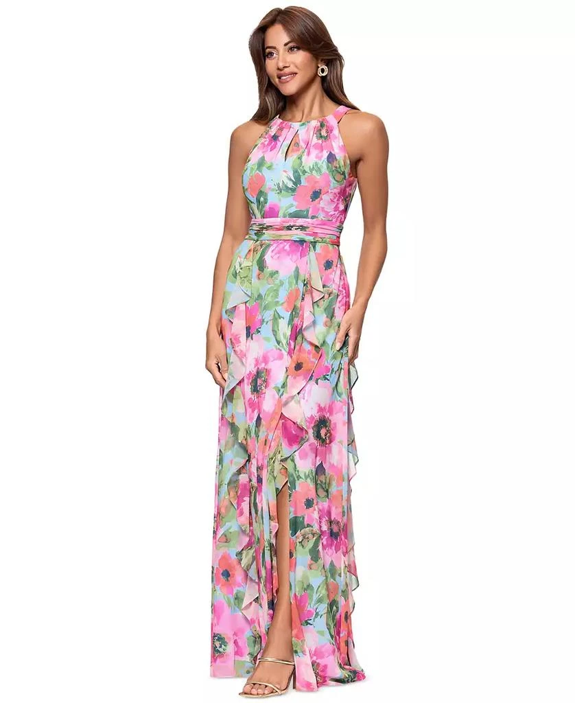 XSCAPE Petite Floral-Print Ruffled Gown 3