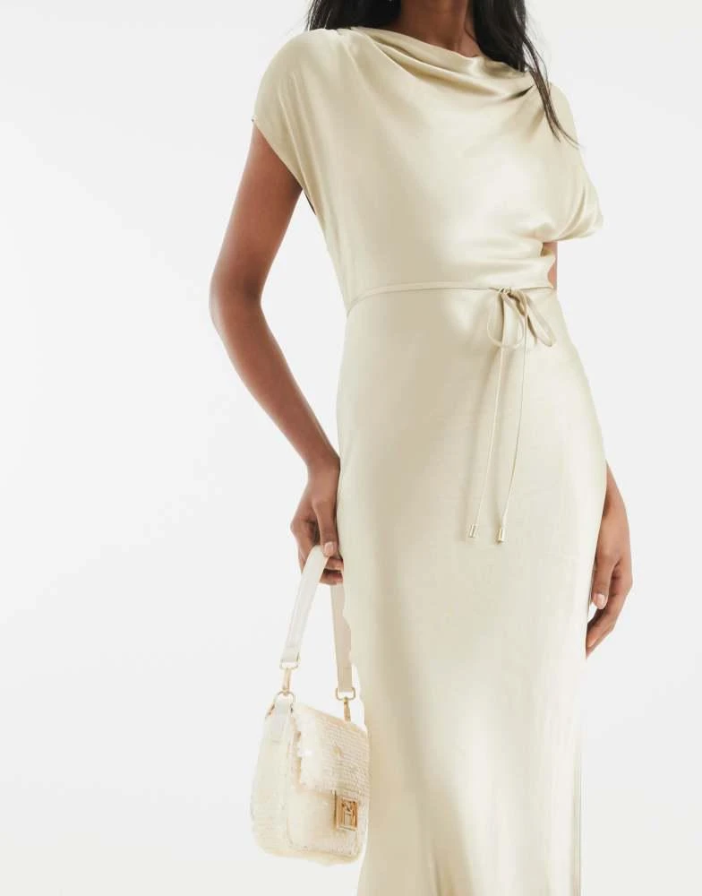 River Island River Island Cowl neck maxi dress in gold 2