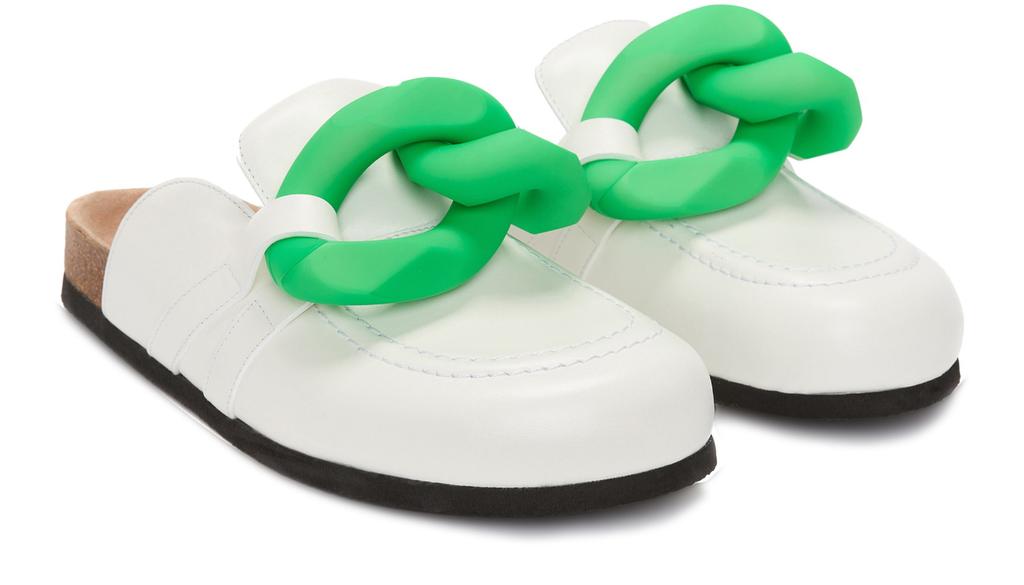 JW ANDERSON Chain loafer felt mules - Sandals - Free