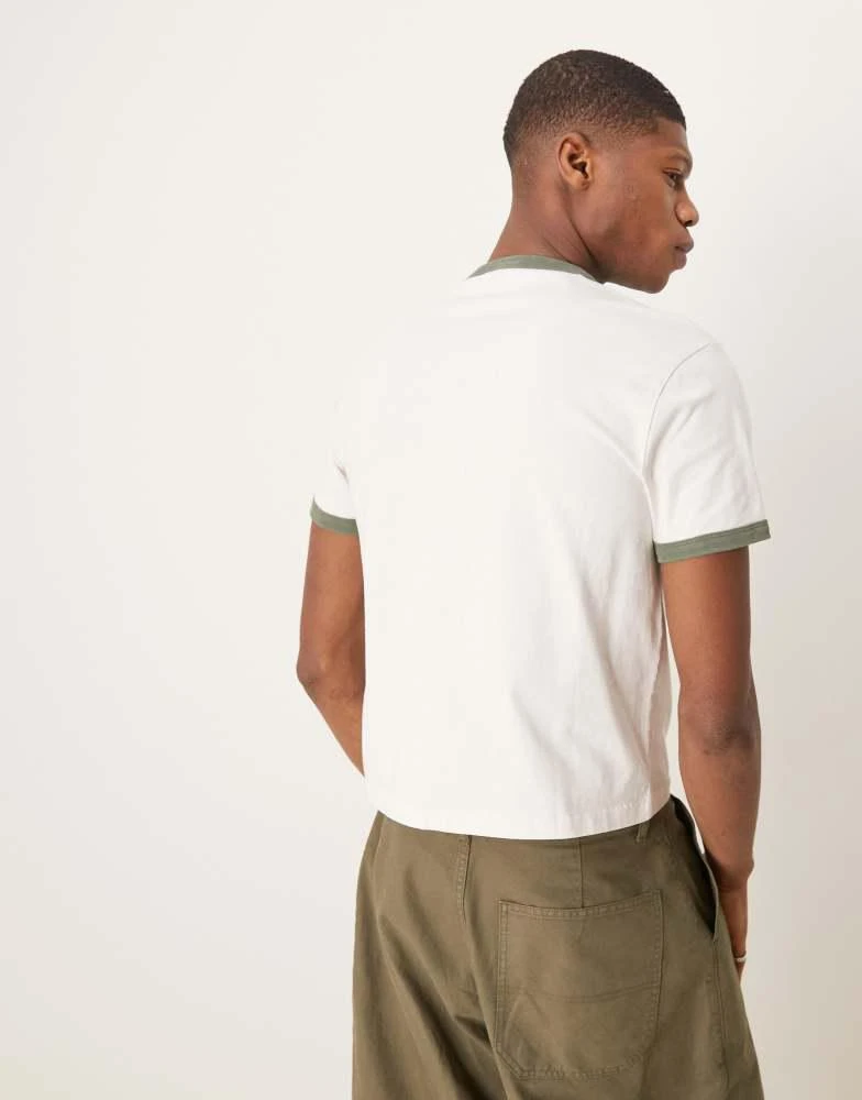 Abercrombie & Fitch Abercombie & Fitch shrunken ringer t-shirt in white 4
