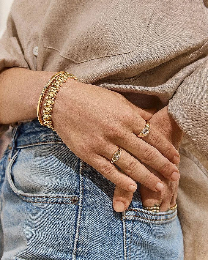 BAUBLEBAR Ella Sculptural Bead Stretch Bracelet in Gold Tone 2