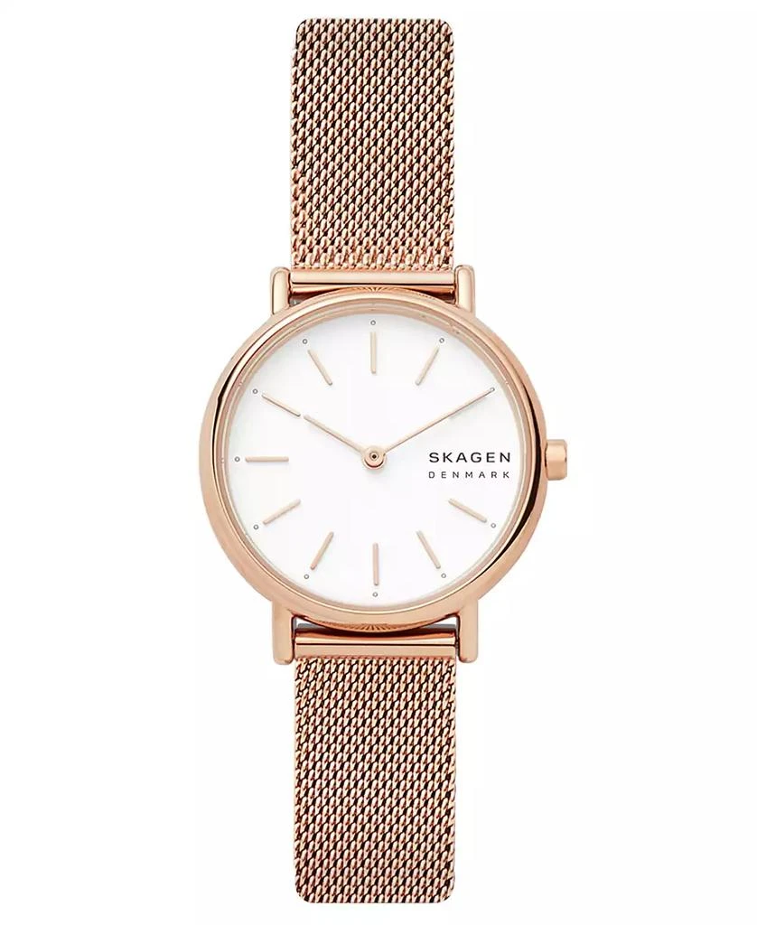 Skagen Women's Signatur Slim Rose Gold-Tone Stainless Steel Mesh Bracelet Watch 30mm 5