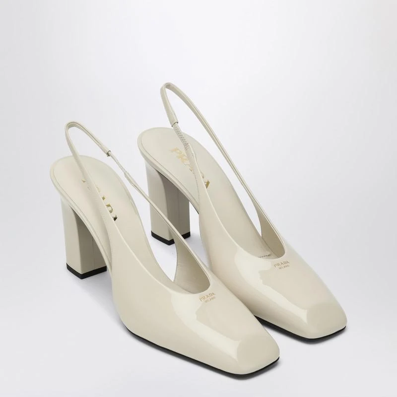 Prada Ivory patent leather slingback décolleté 2