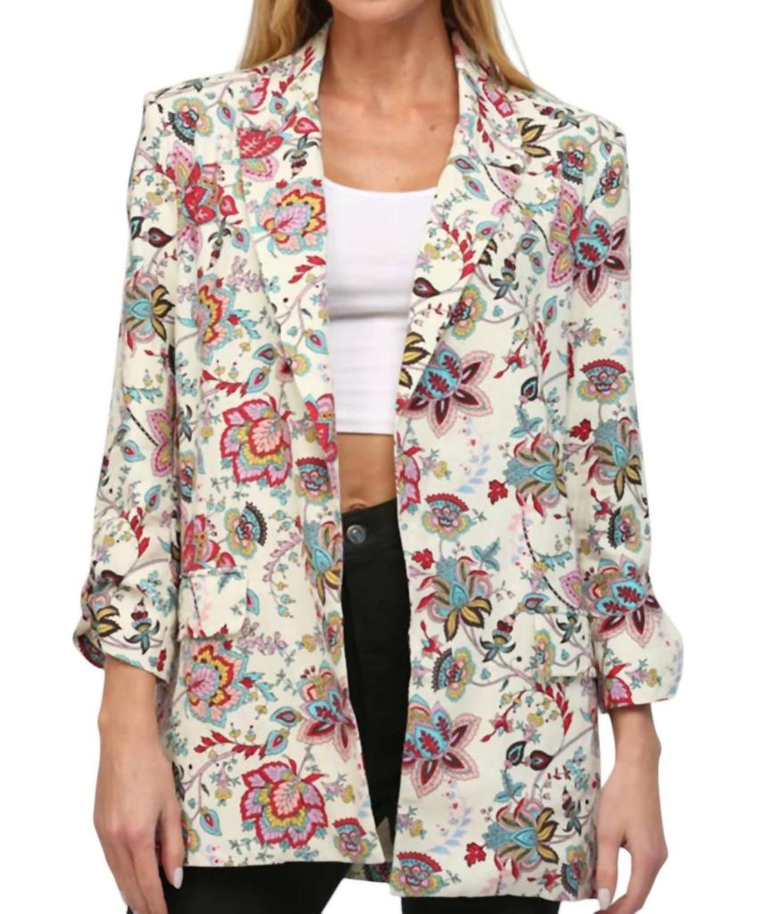 Fate Fate - Printed Linen Blend Blazer