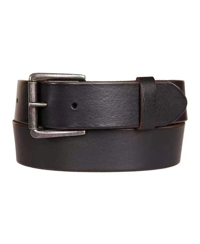 Shop Men's Leather Jean Belt with Roller Buckle and Rivets on Sale