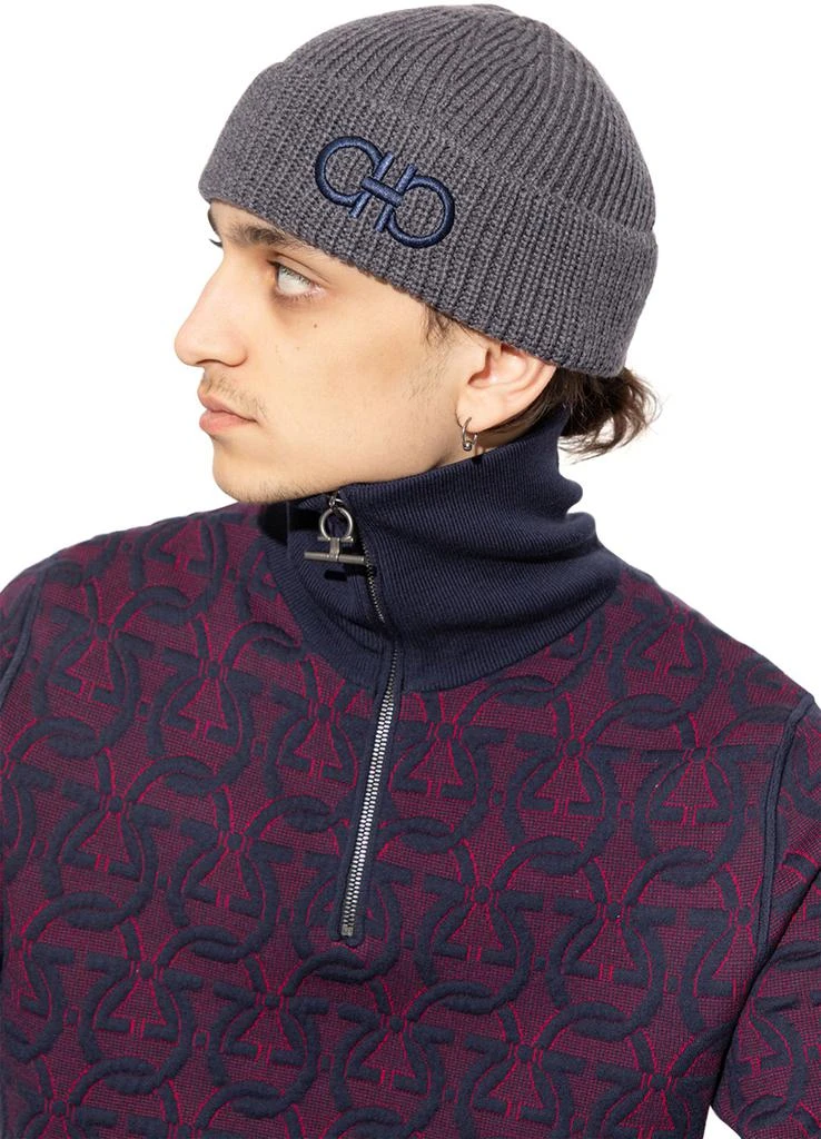 Salvatore Ferragamo Beanie with logo 2