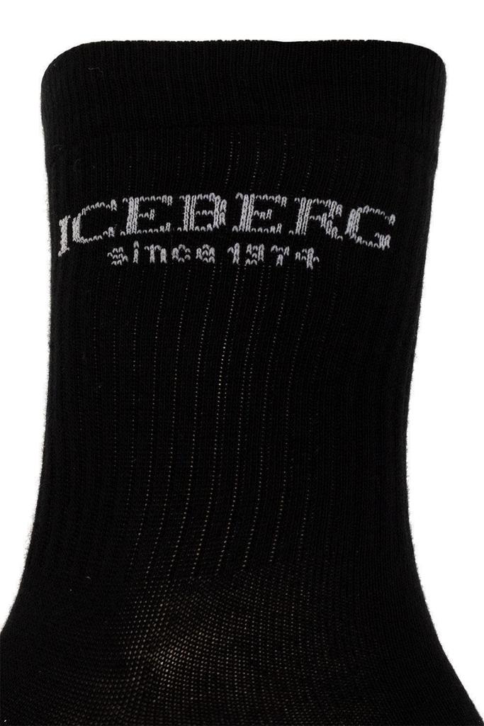 Iceberg Iceberg Heritage Logo Intarsias Ribbed Socks