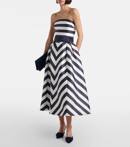REBECCA VALLANCE Ariadne striped midi dress 2
