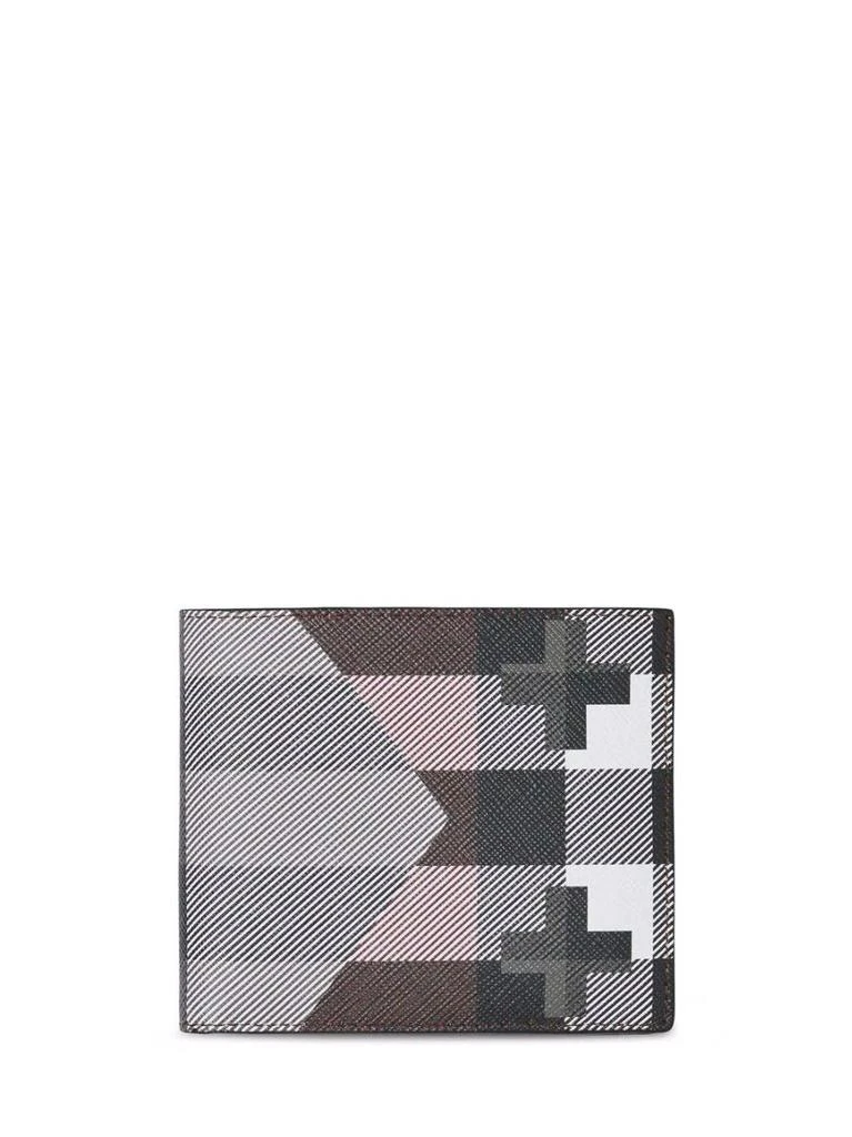 NA Grey Geometric Check bi-fold Wallet 1