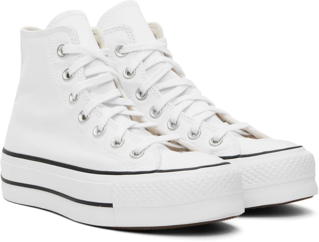 Converse White Chuck Taylor All Star Canvas Platform High Top Sneakers 4