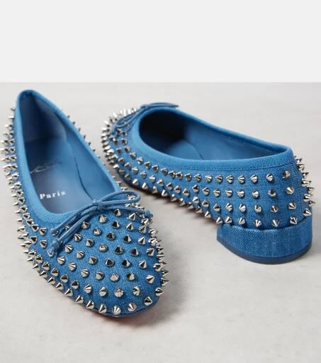 Christian Louboutin Sweetie Jane Spikes denim ballet flats 6