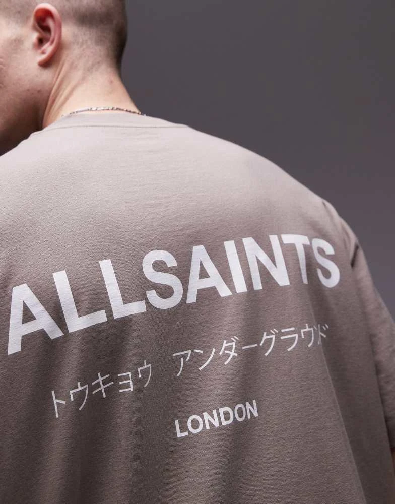 ALL SAINTS AllSaints Underground oversized t-shirt in dusty light brown 4