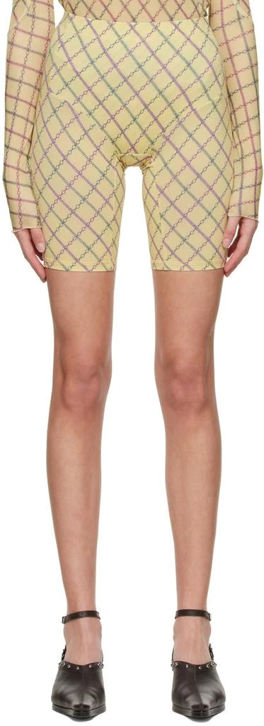 KNWLS Yellow Polyester Shorts 1
