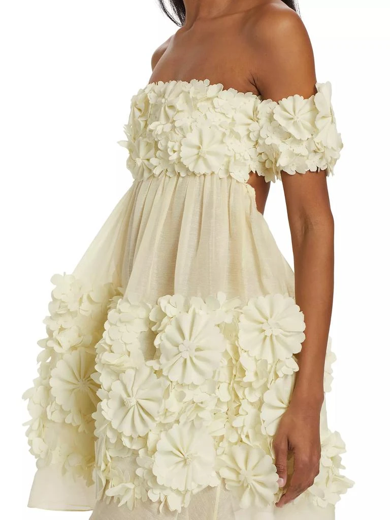 Zimmermann Harmony Floral Appliqué Off-the-Shoulder Minidress 6