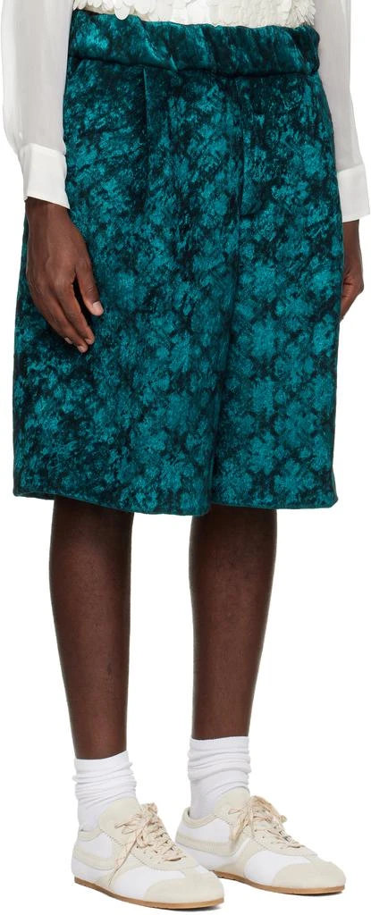 Dries Van Noten Blue Jacquard Shorts 2