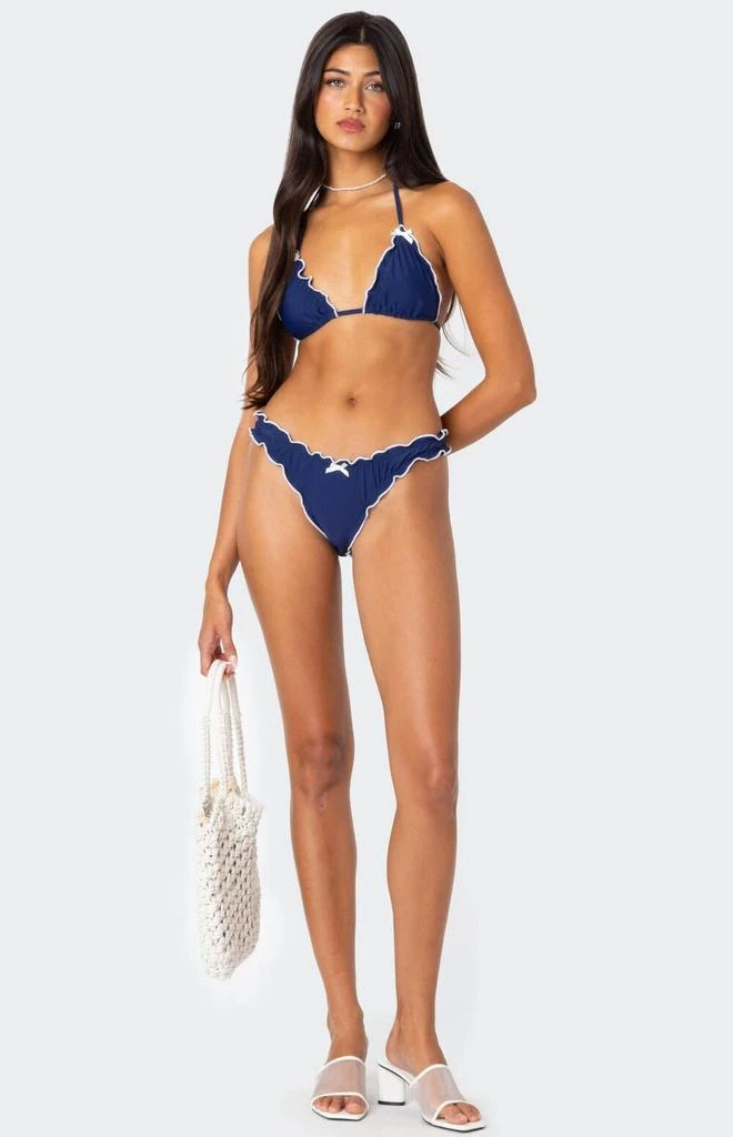Edikted Golden Ruffle Edge Triangle Bikini Top 2