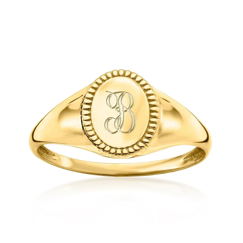 Ross-Simons Italian 14kt Yellow Gold Single-Initial Signet Ring 1