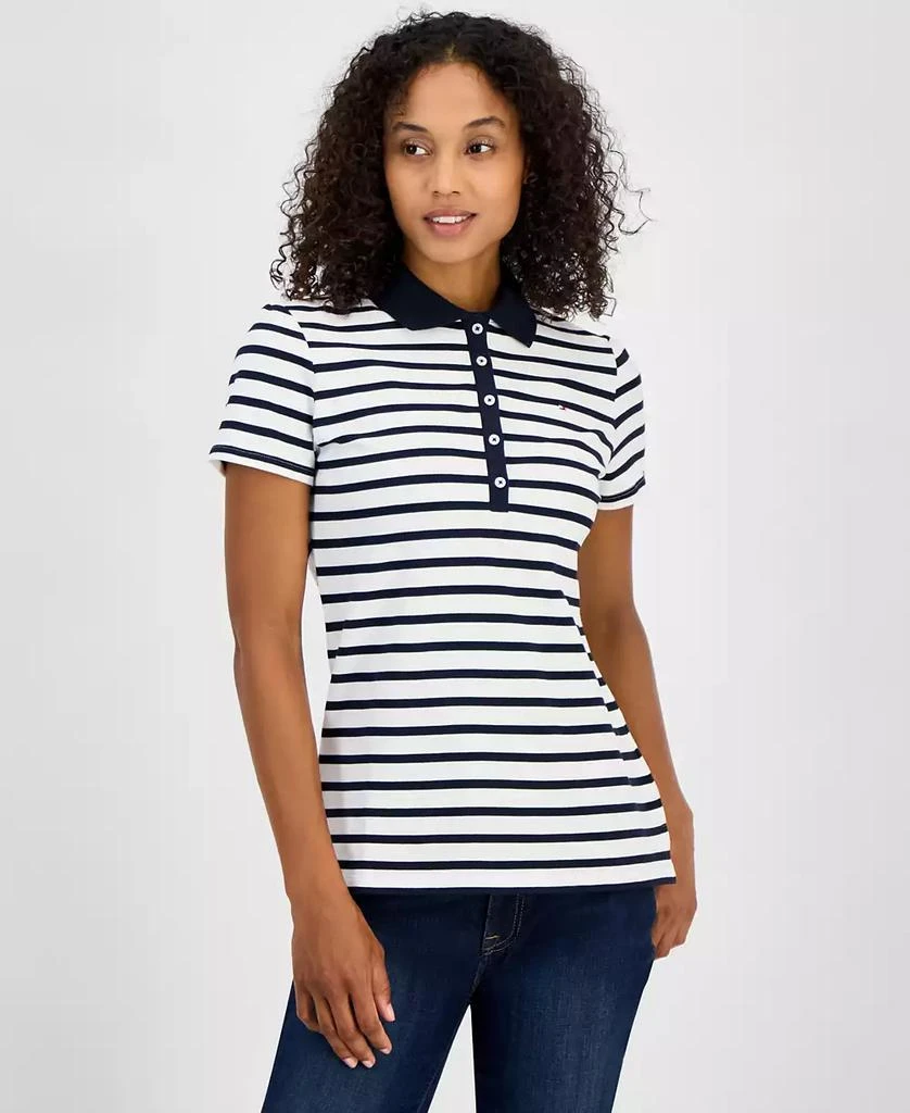 Tommy Hilfiger Women's Striped Short-Sleeve Polo Shirt 1