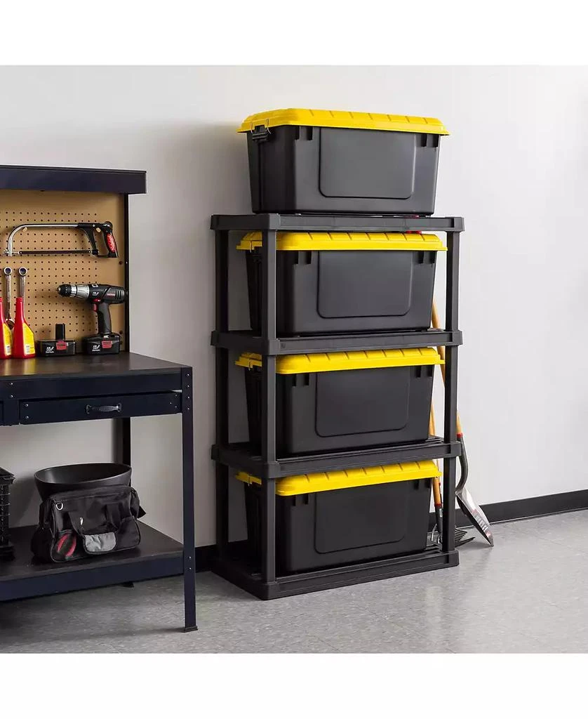 IRIS USA 4Pack 82qt/20gal WeatherPro Storage Utility Tote Container Box, Yellow 2