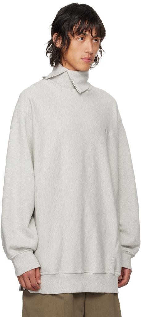 Hed Mayner Gray Twisted Seam Sweatshirt