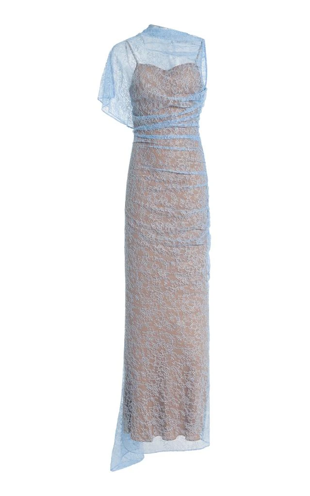 white christmas dresses LUCHO MAXI DRESS IN SKY LACE  DE LA VALI OFFICIAL
