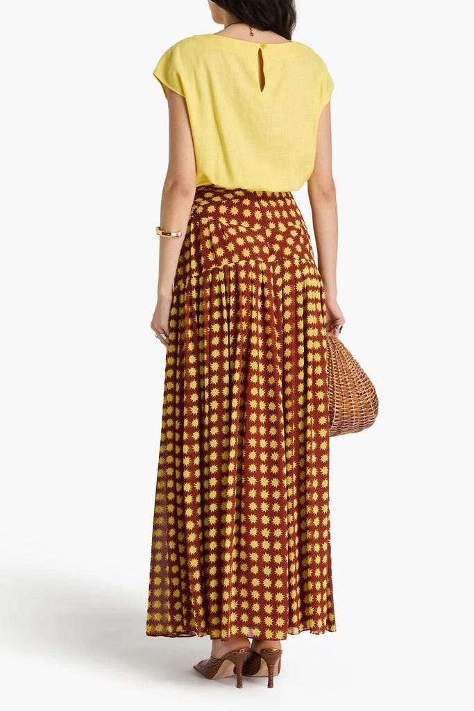 Diane von Furstenberg Amira gathered printed chiffon maxi skirt 3