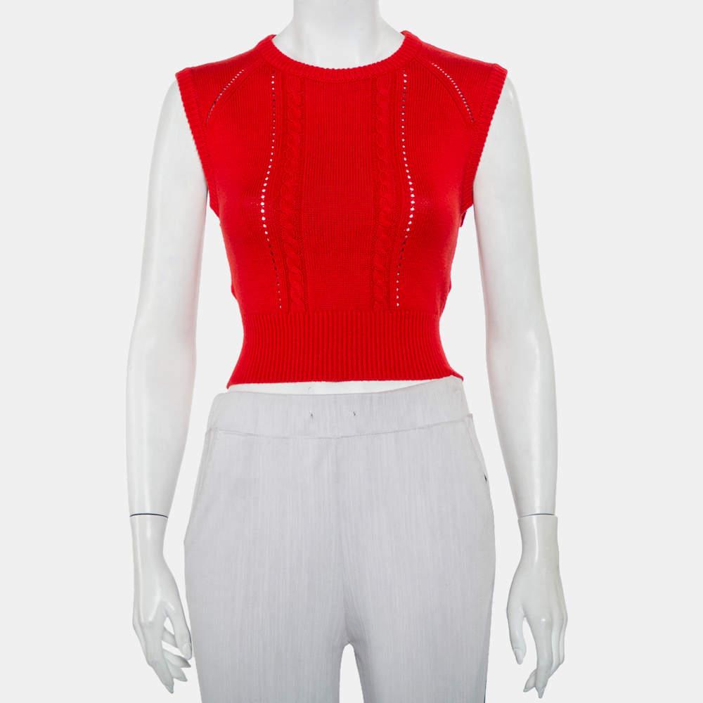 Victor Glemaud Victor Glemaud Red Knit Sleeveless Open Back Detail Sweater Vest M