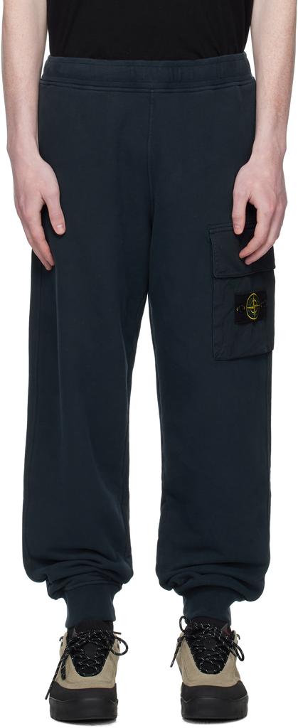 Stone Island Navy 6200003 Brushed Organic Cotton Fleece Sweatpants