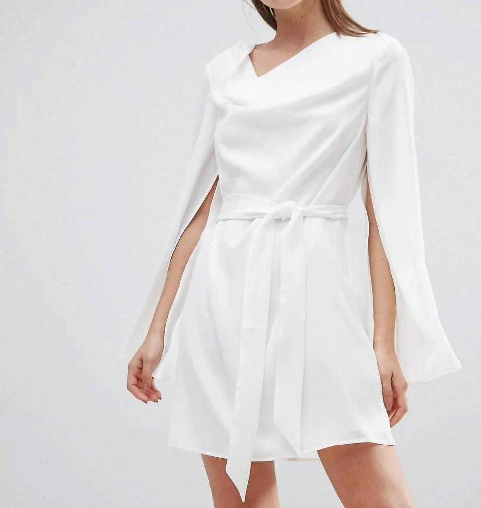 C/meo Collective Women Interrupt Tie Belt Mini Dress In White 1
