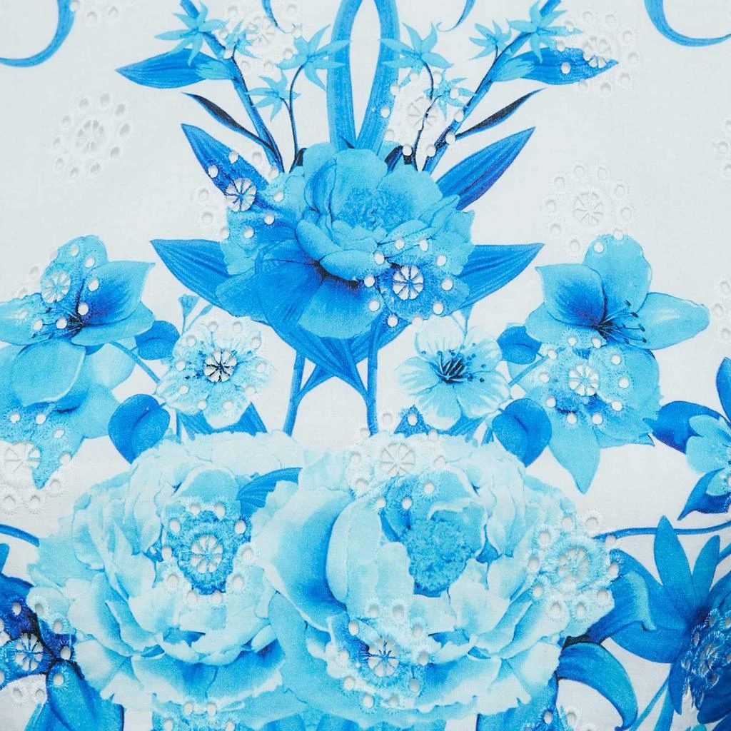 Borgo de Nor Borgo De Nor Blue Floral Print Broderie Anglaise Cotton Rhea Crop Top S 3