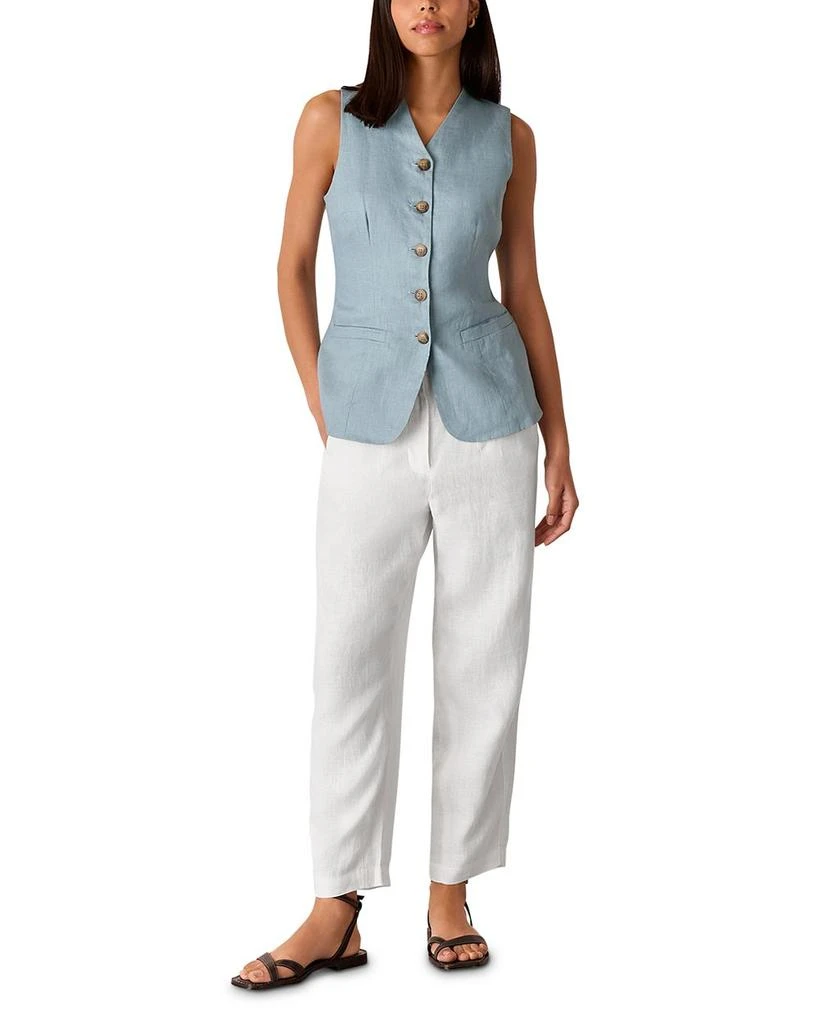 Whistles Linen Barrel Leg Trousers 8