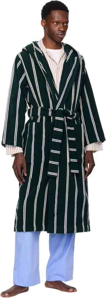 Tekla Green Terry Hooded Bathrobe 4