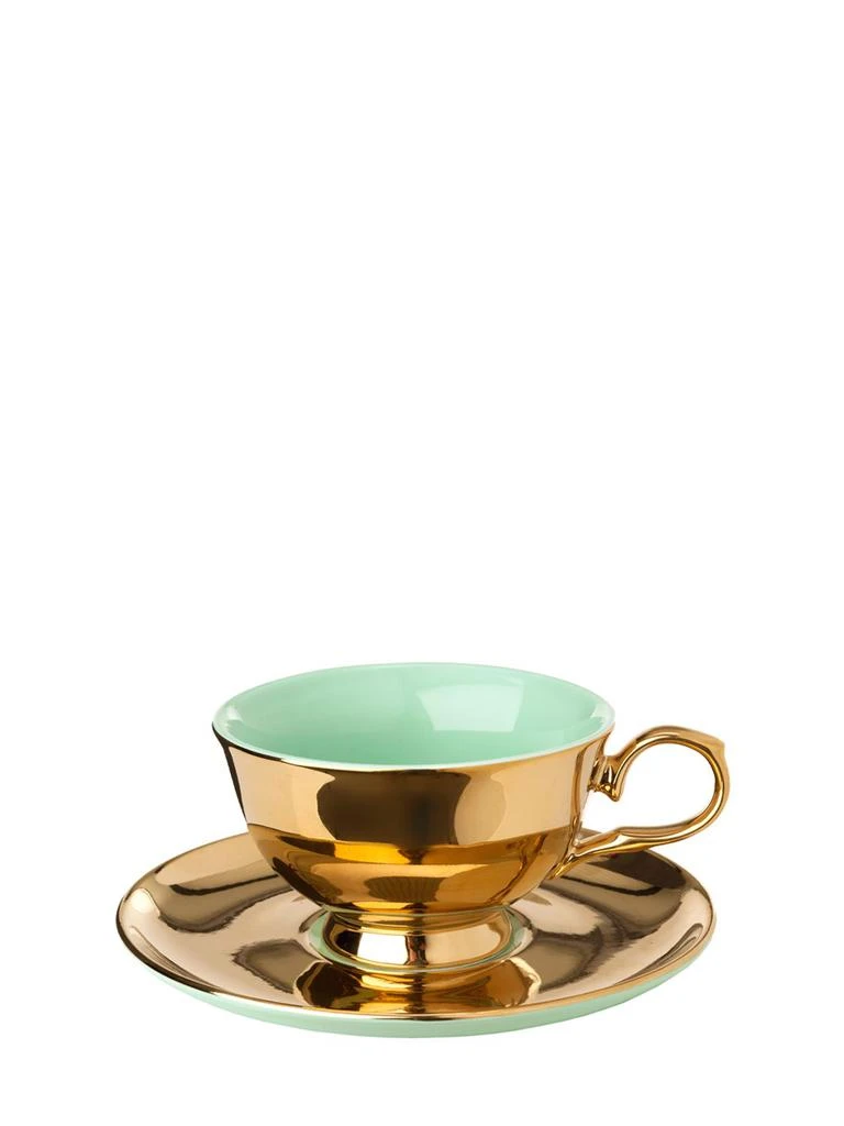 POLSPOTTEN Set Of 4 Legacy Gold Tea Cups & Saucers 5