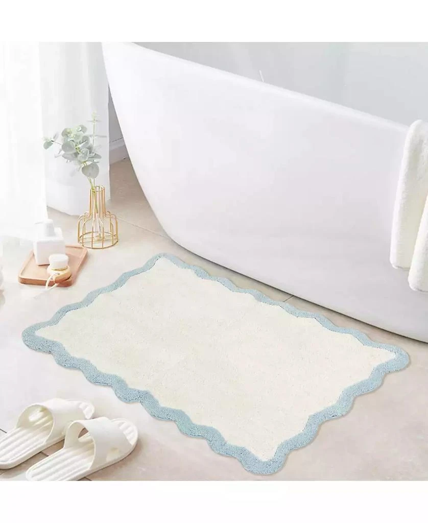 Pure Bath Cotton Contrast-Scallop Bath Rug 1
