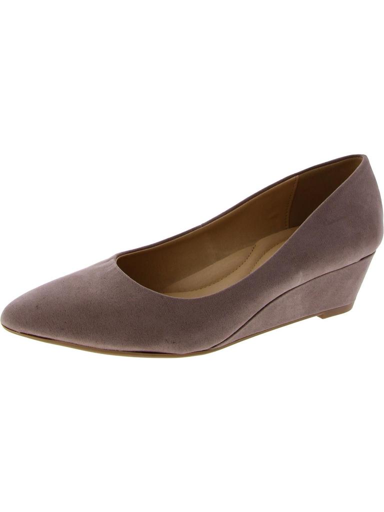 CL By Laundry Womens Faux Suede Pointed Toe Wedge Heels